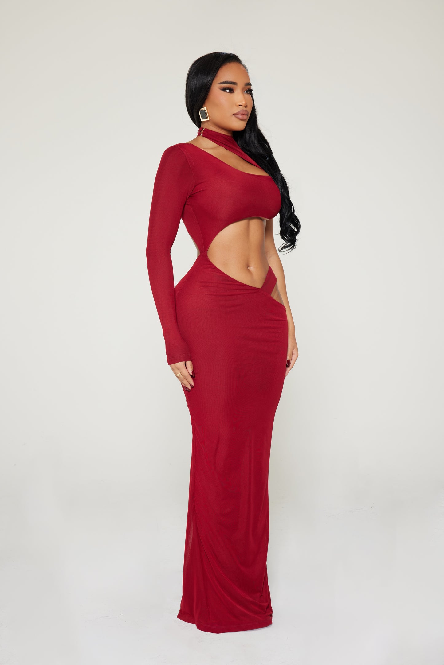 CRIMSON CUT DRESS