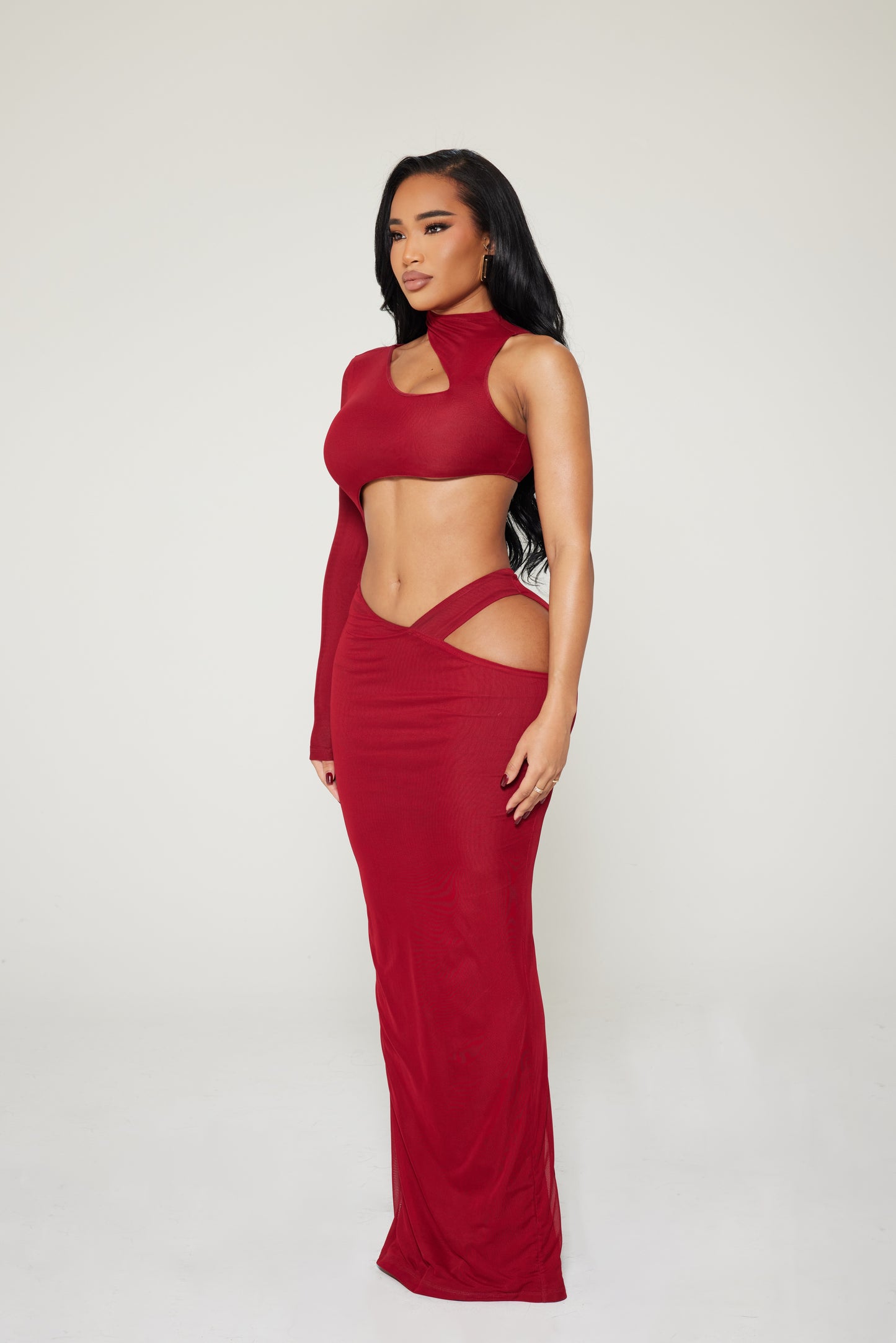 CRIMSON CUT DRESS