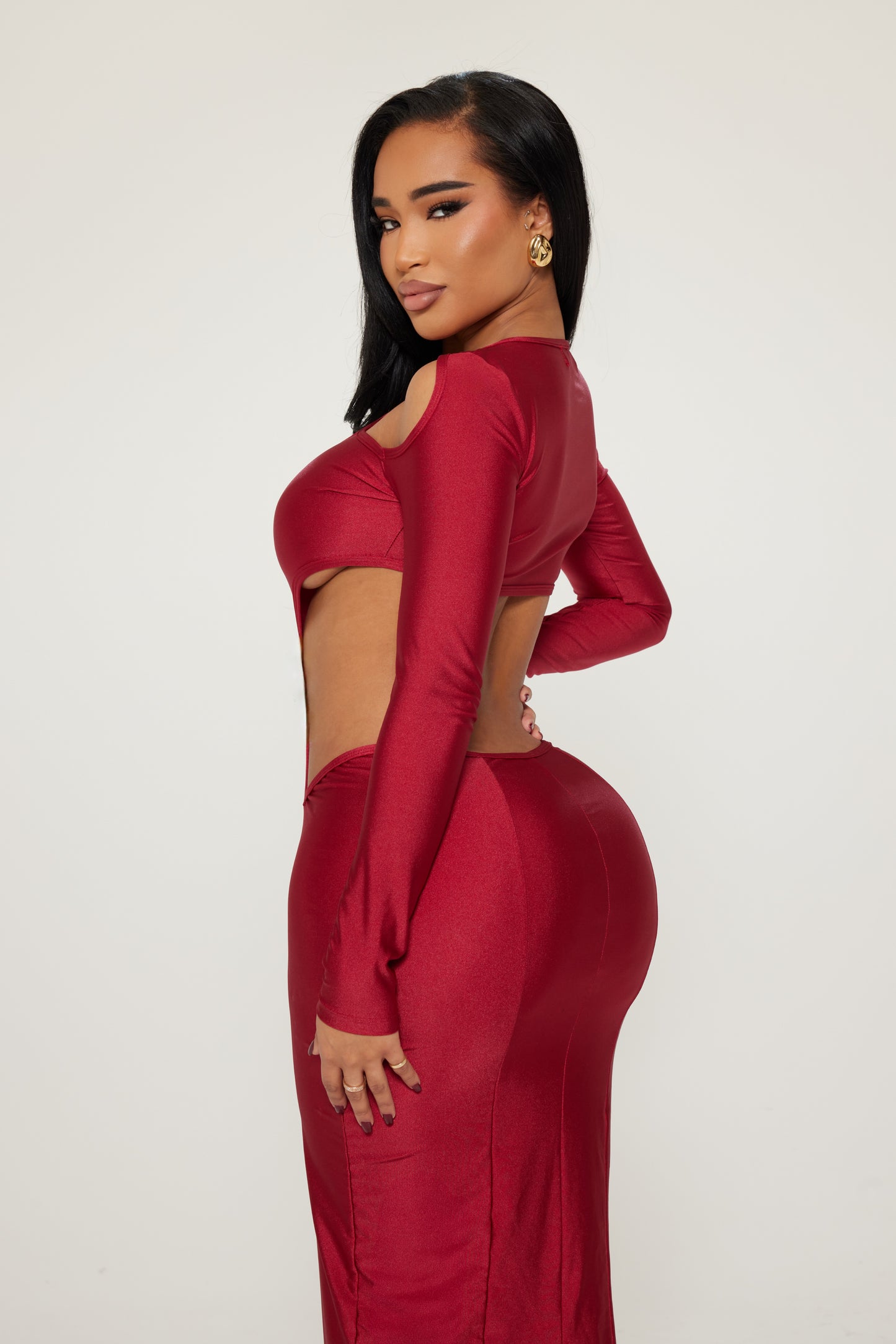 SCULPTED ROUGE DRESS