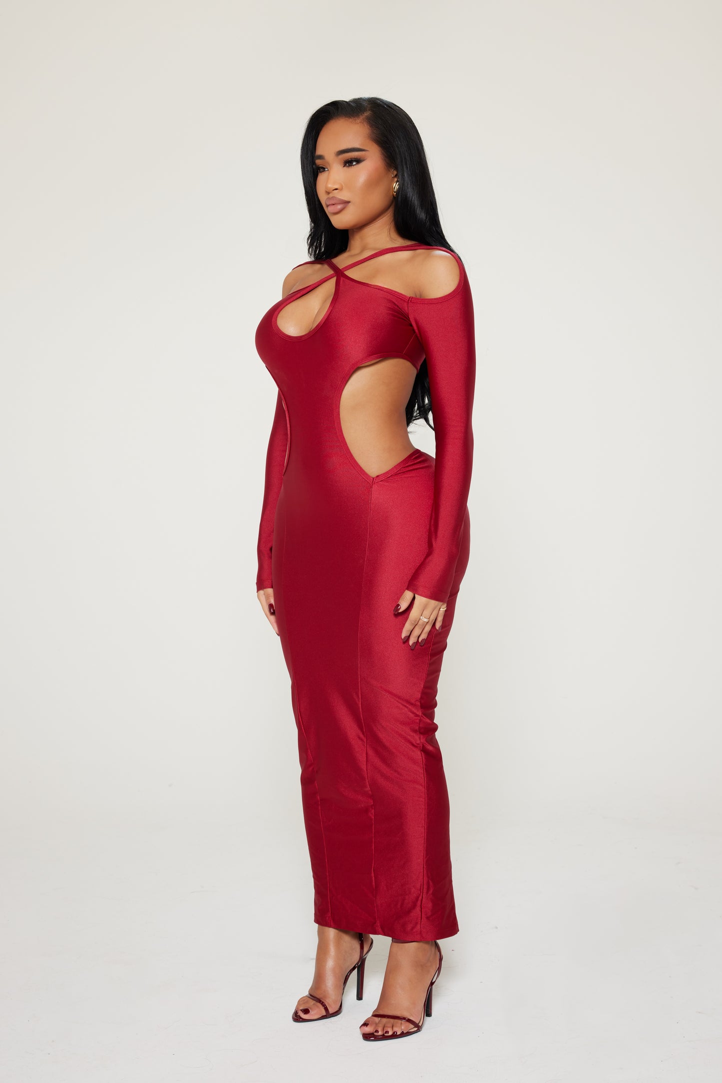 SCULPTED ROUGE DRESS