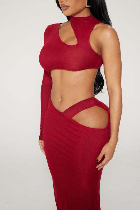 CRIMSON CUT DRESS