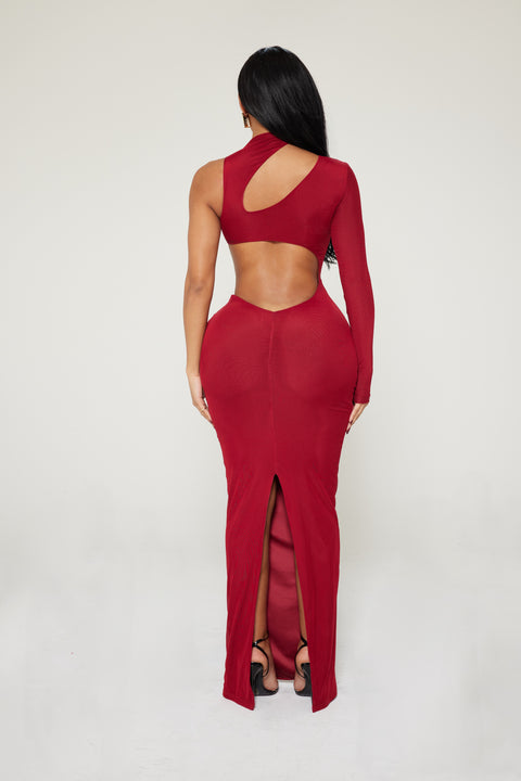 CRIMSON CUT DRESS