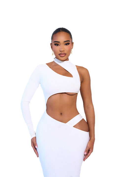 WHITE CUT OUT DRESS GAL VAULT WHITE CUT OUT DRESS GAL VAULT