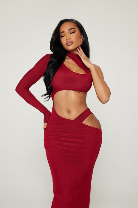 CRIMSON CUT DRESS