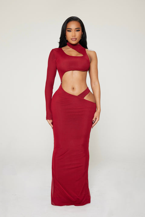 CRIMSON CUT DRESS