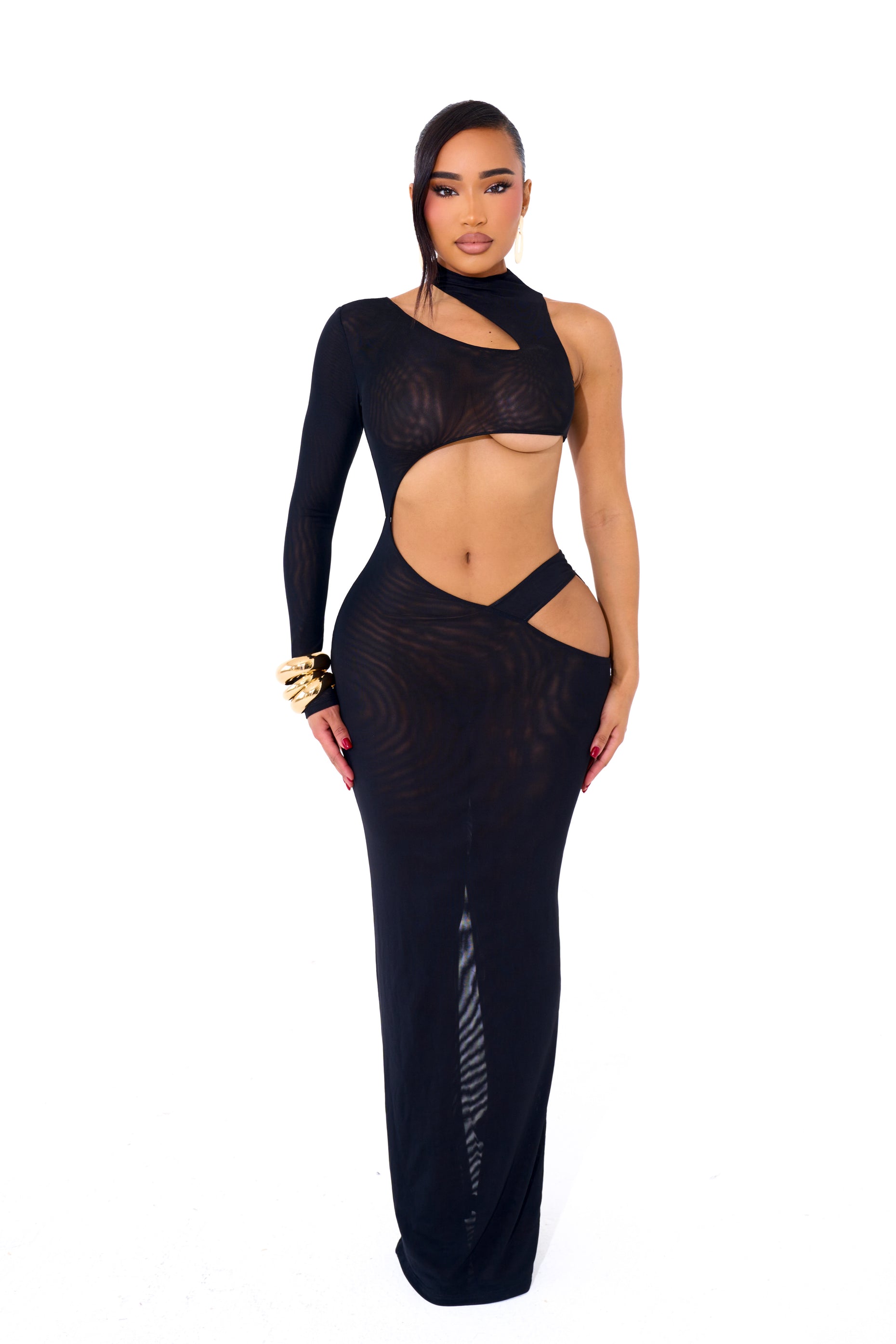 BLACK CUT OUT DRESS – GAL VAULT