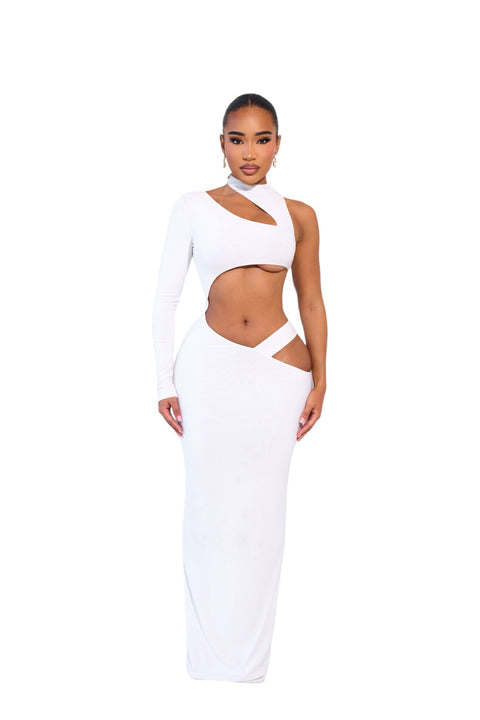 WHITE CUT OUT DRESS  GAL VAULT