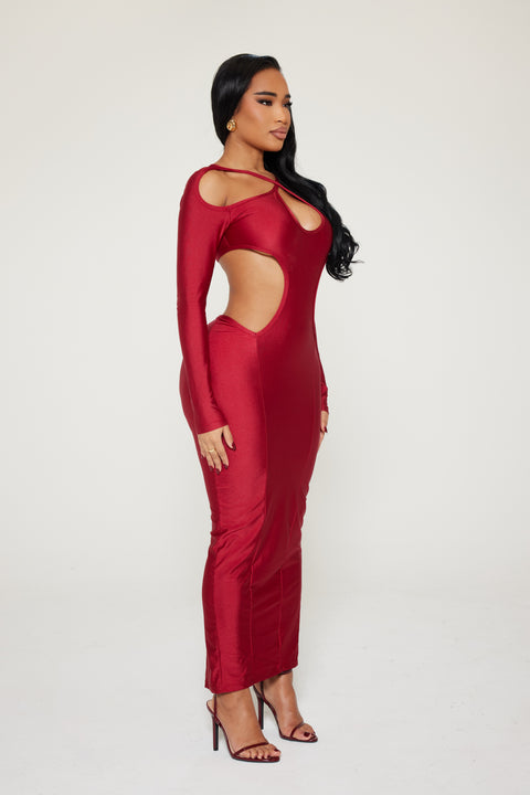 SCULPTED ROUGE DRESS